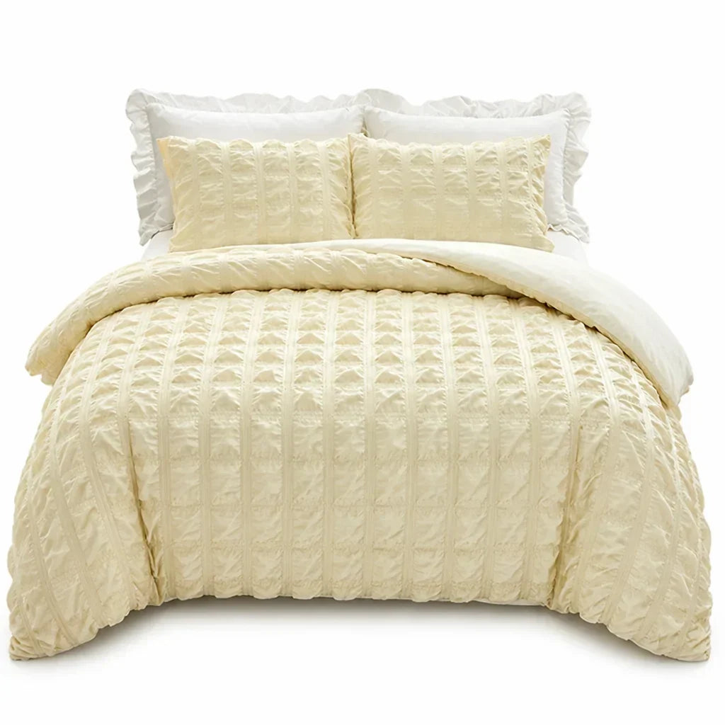Bedding Set Pintuck Texture Breathable & Wrinkle-Resistant