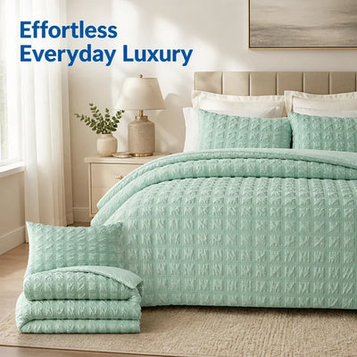 Bedding Set Pintuck Texture Breathable & Wrinkle-Resistant