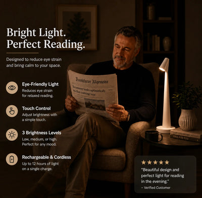 Bedside Lamp Directional Touch Dimmer USB Rechargeable