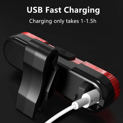 Bicycle Headlight & Taillight Set 1000 Lumens USB Rechargeable