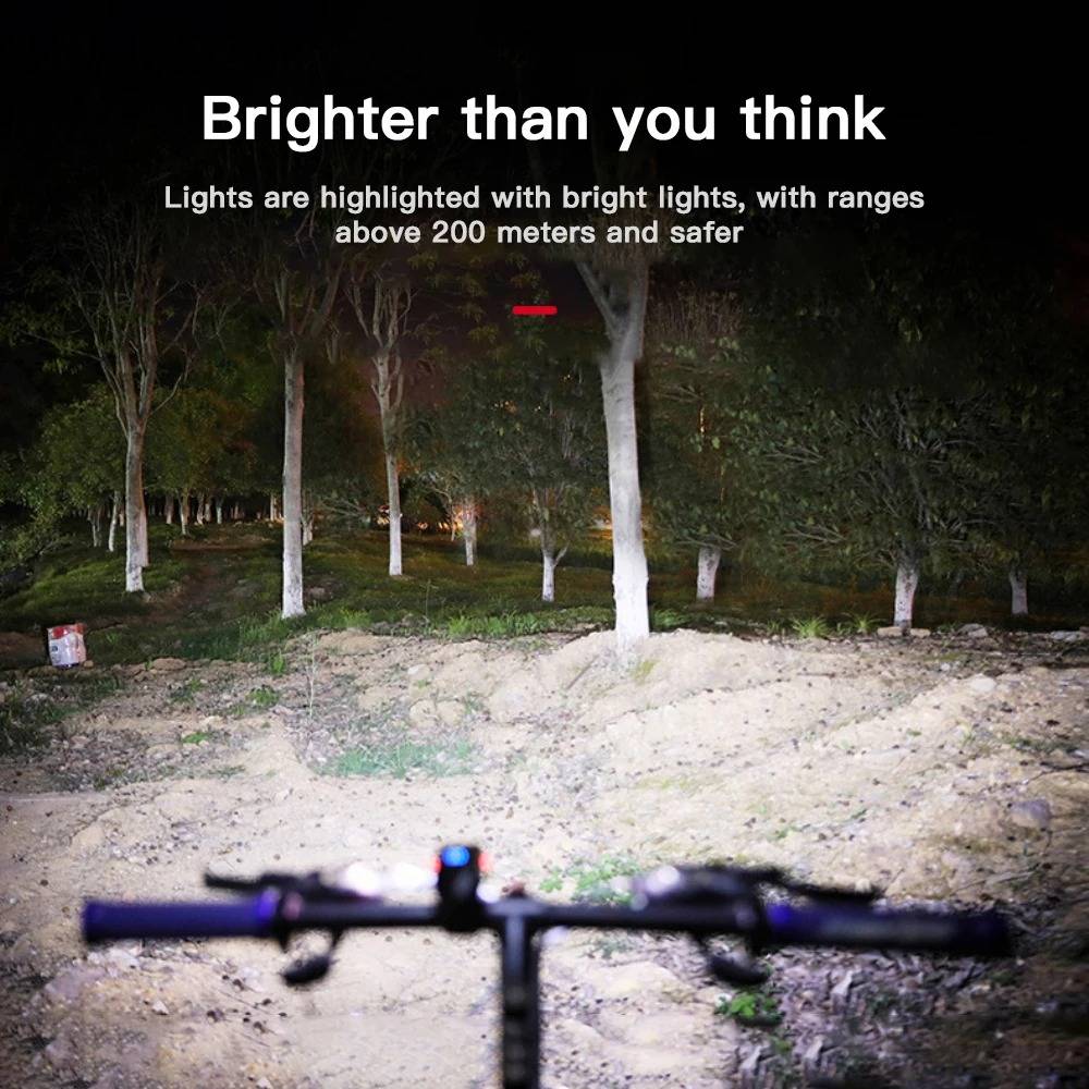 Bicycle Headlight & Taillight Set 1000 Lumens USB Rechargeable