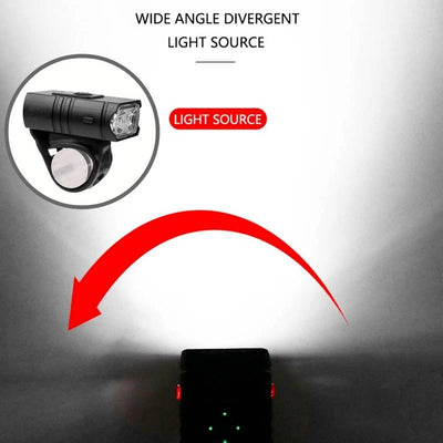 Bicycle Headlight & Taillight Set 1000 Lumens USB Rechargeable