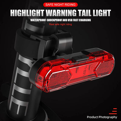 Bicycle Headlight & Taillight Set 1000 Lumens USB Rechargeable
