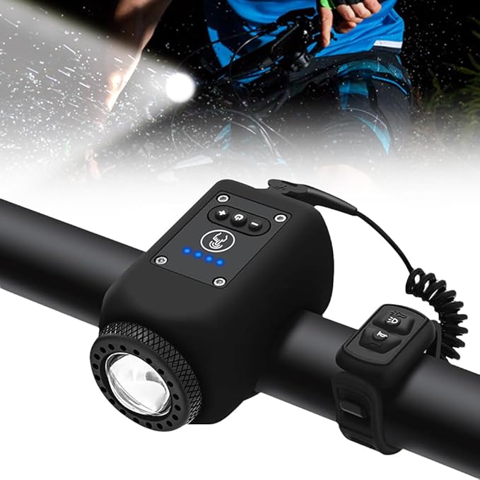 Bicycle Light & Horn 250-Lumen Rechargeable Remote Control