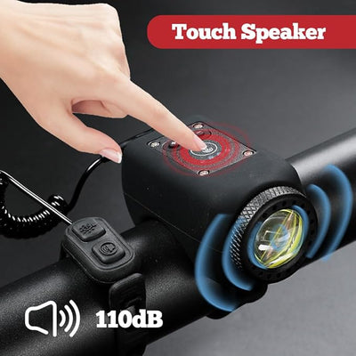 Bicycle Light & Horn 250-Lumen Rechargeable Remote Control
