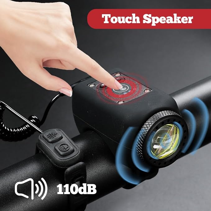 Bicycle Light & Horn 250-Lumen Rechargeable Remote Control