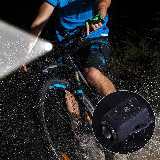 Bicycle Light & Horn 250-Lumen Rechargeable Remote Control
