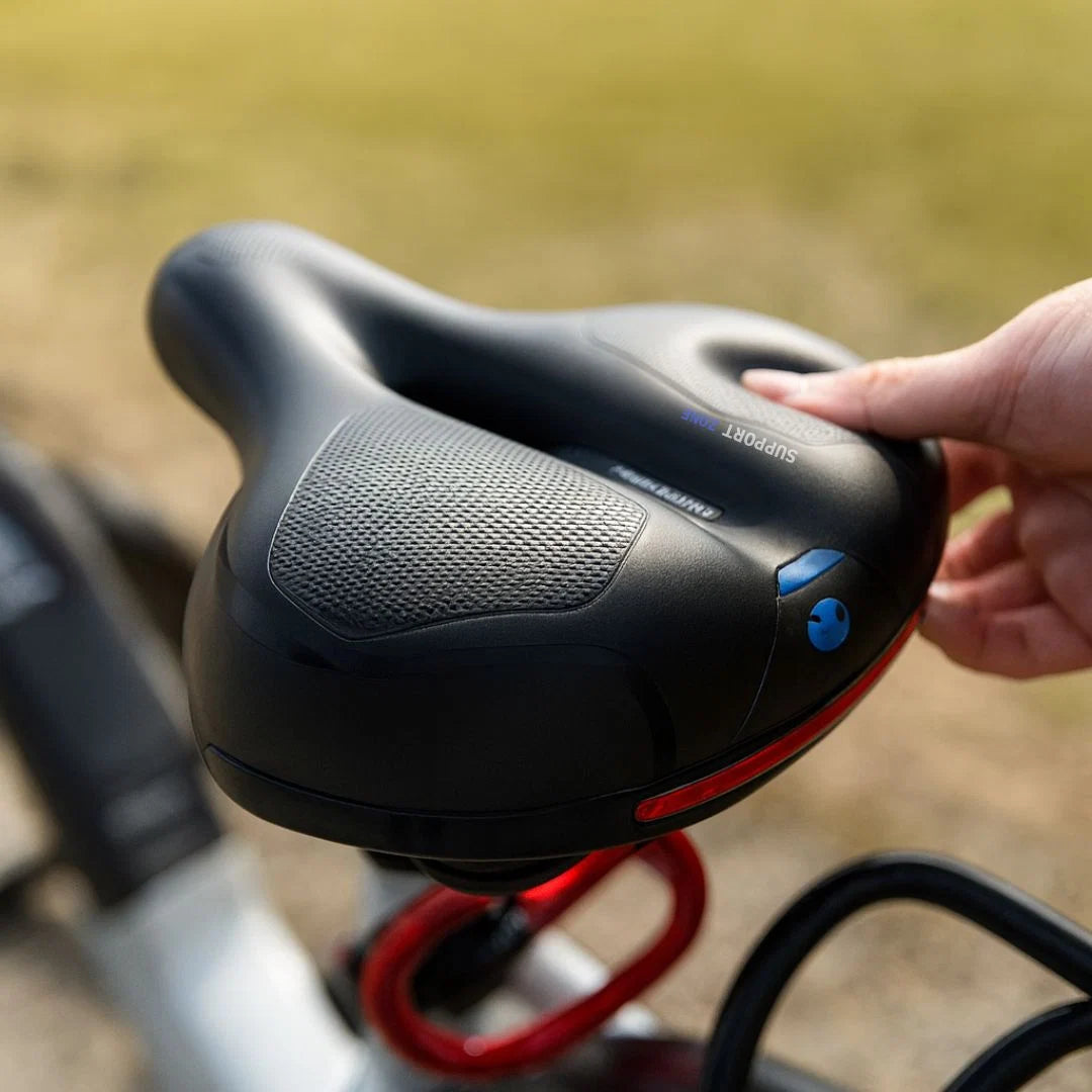 Bicycle Saddle Wide Padded LED Taillight Shock-Absorbing