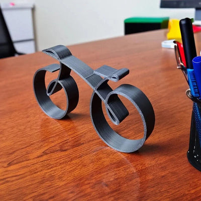 Bicycle Sculpture Minimalist Wire Silhouette & Iron Matte Finish