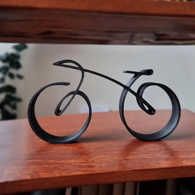 Bicycle Sculpture Minimalist Wire Silhouette & Iron Matte Finish