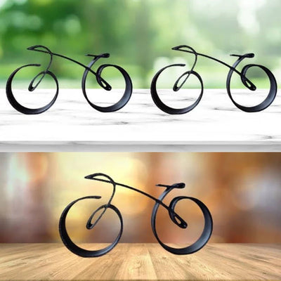 Bicycle Sculpture Minimalist Wire Silhouette & Iron Matte Finish
