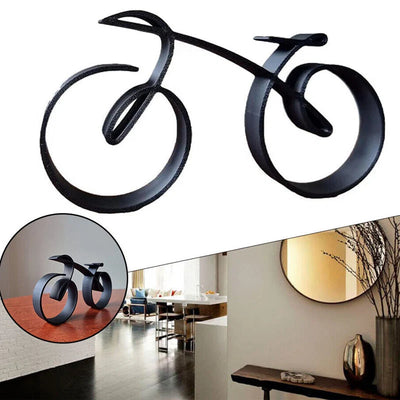Bicycle Sculpture Minimalist Wire Silhouette & Iron Matte Finish