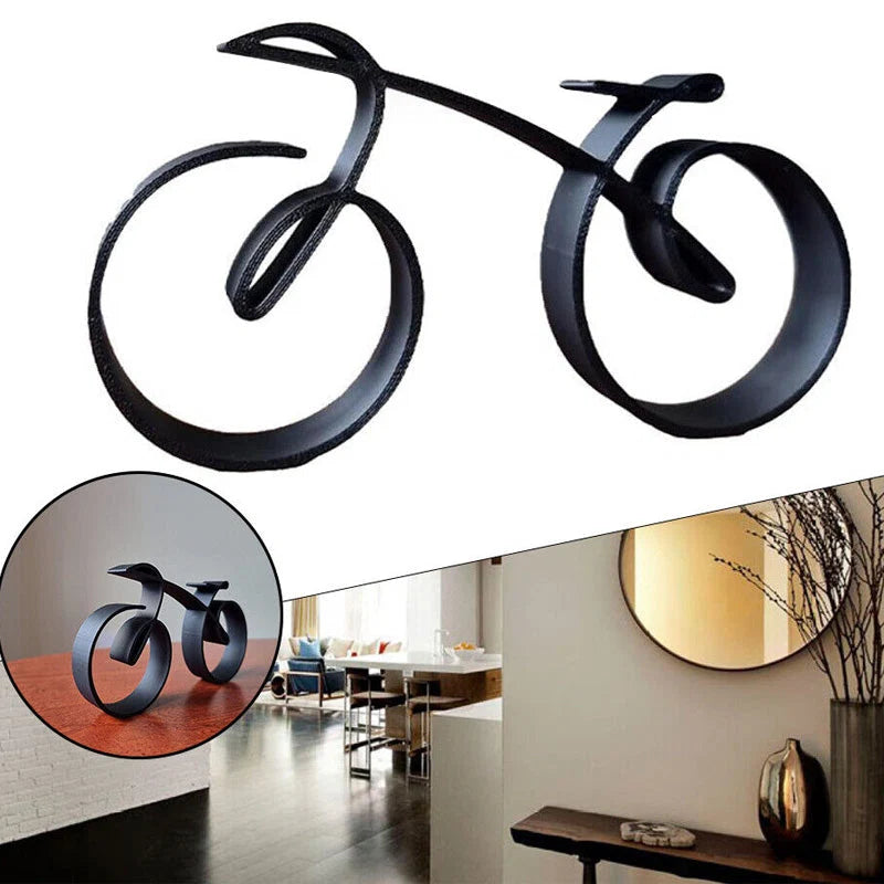 Bicycle Sculpture Minimalist Wire Silhouette & Iron Matte Finish