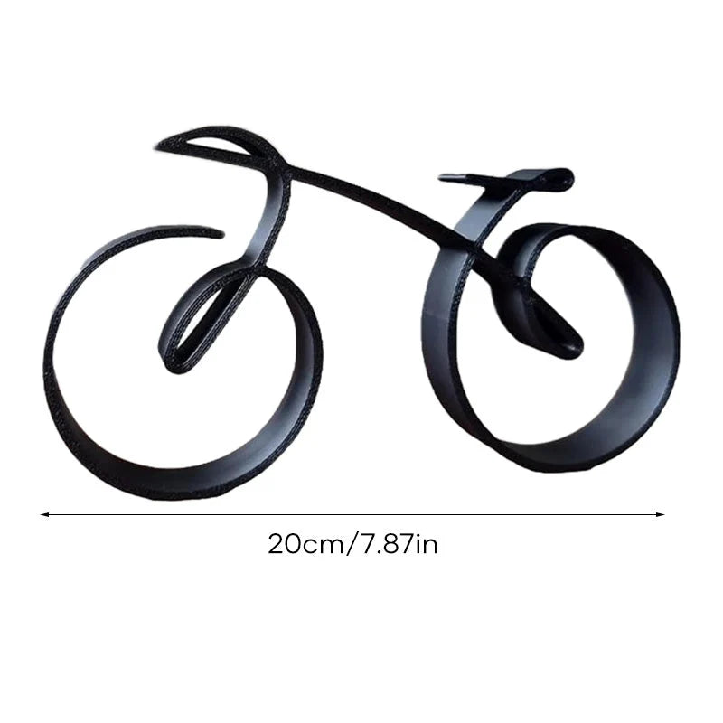 Bicycle Sculpture Minimalist Wire Silhouette & Iron Matte Finish