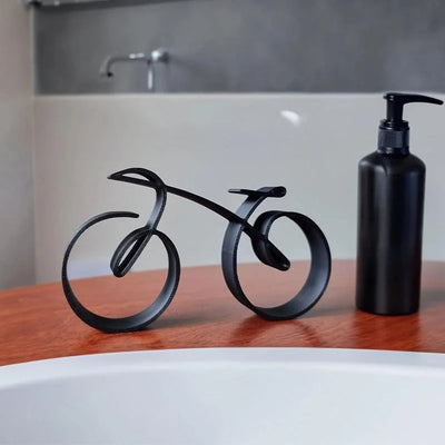 Bicycle Sculpture Minimalist Wire Silhouette & Iron Matte Finish