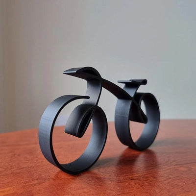 Bicycle Sculpture Minimalist Wire Silhouette & Iron Matte Finish