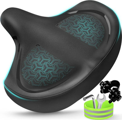 Bicycle Seat Cushion Memory Foam Gel Dual Shock Springs