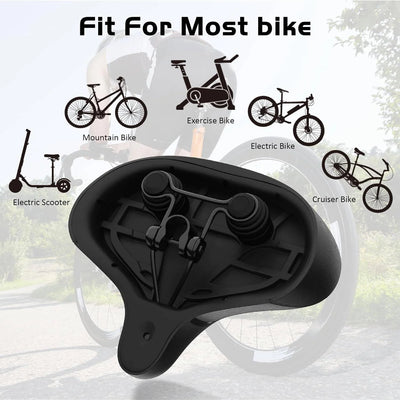Bicycle Seat Cushion Memory Foam Gel Dual Shock Springs