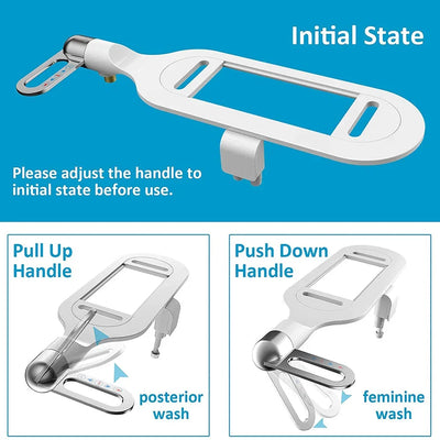 Bidet Attachment Dual Nozzle Adjustable Water Pressure Ultra-Thin Profile