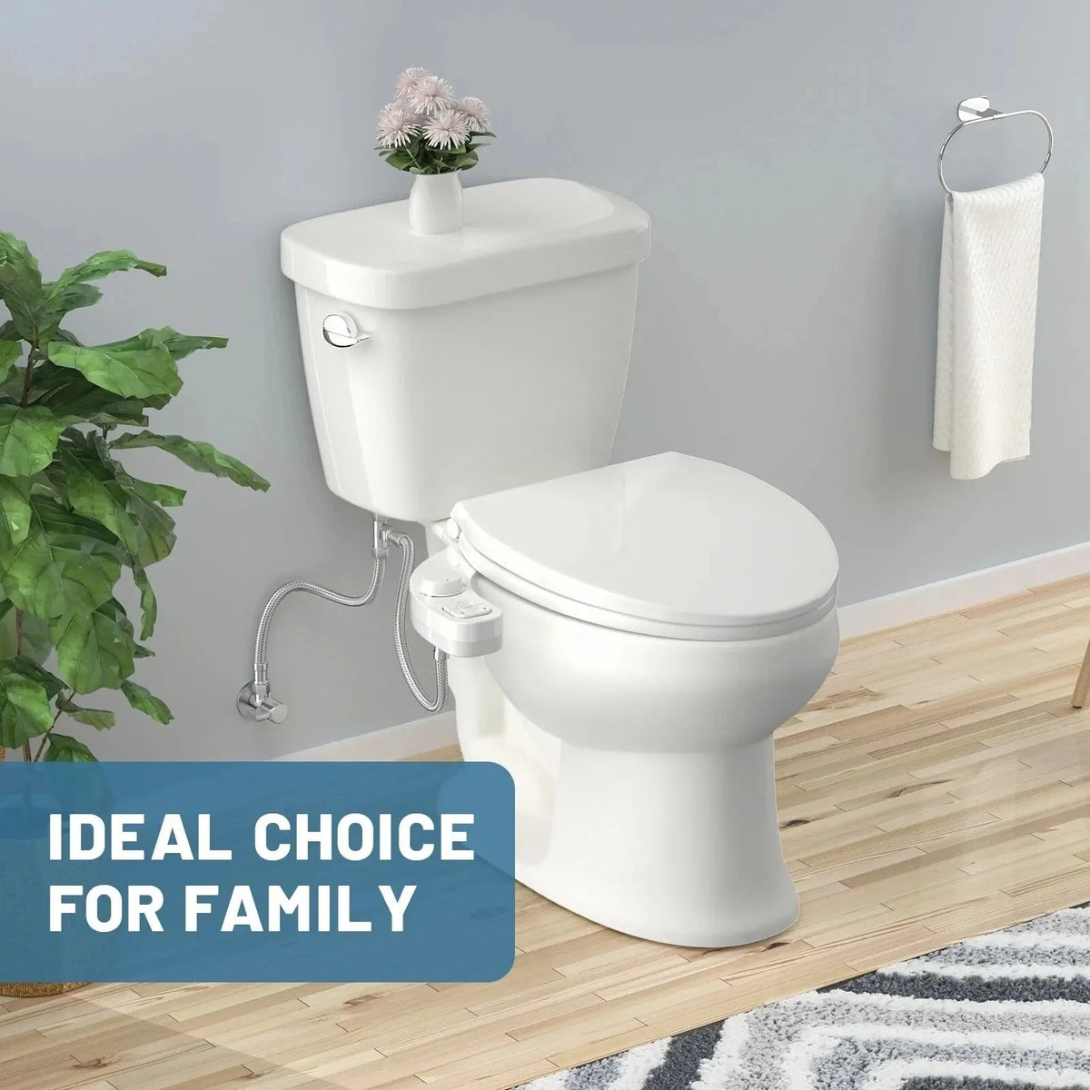 Bidet Attachment Dual Nozzles Adjustable Pressure Tool-Free Installation