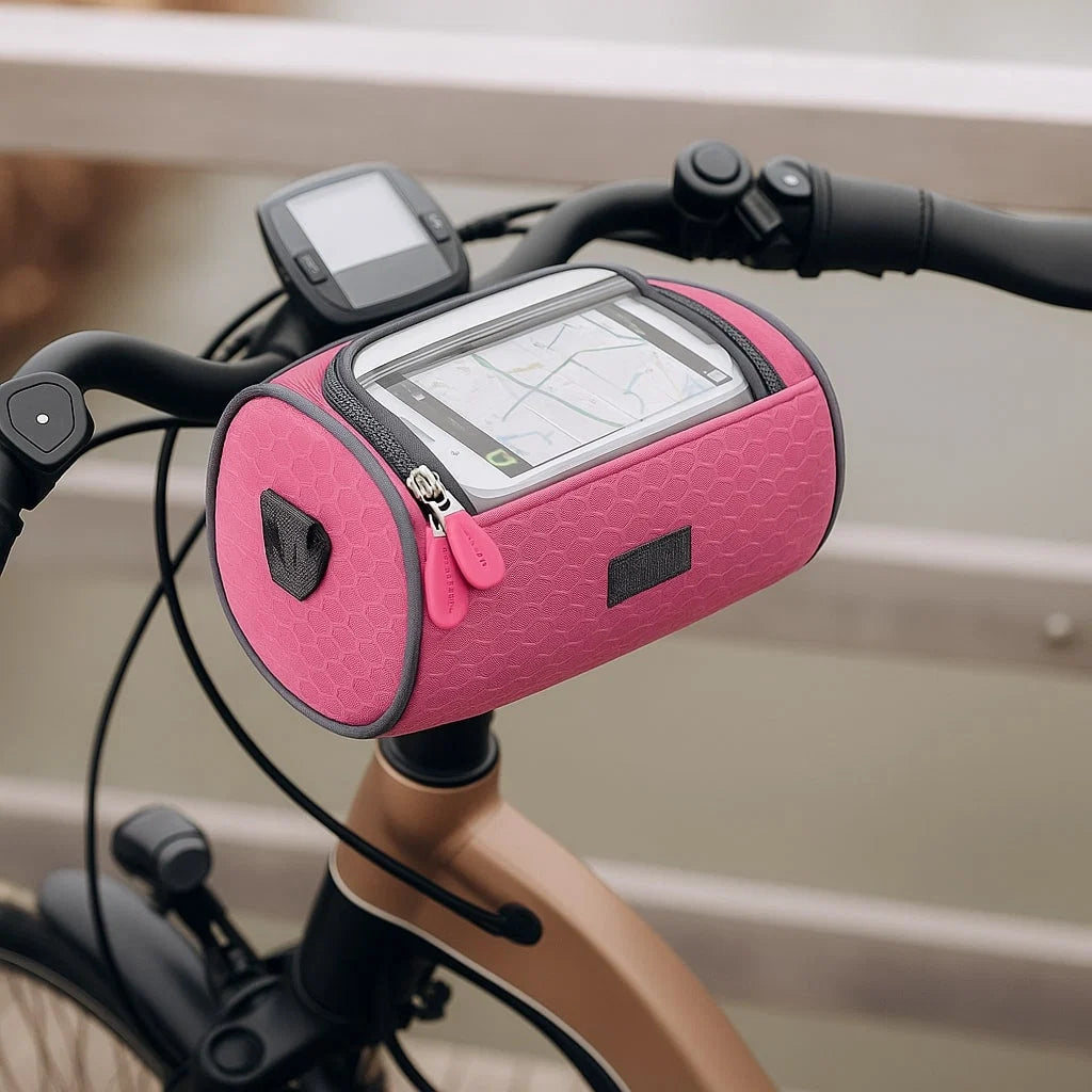 Bike Handlebar Phone Bag Touchscreen Splashproof Velcro Strap