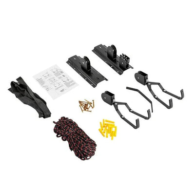 Bike Hoist Ceiling-Mounted 132 lb Capacity Locking Pulley System