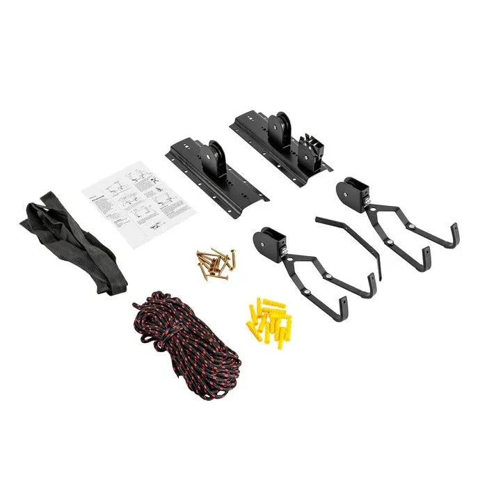 Bike Hoist Ceiling-Mounted 132 lb Capacity Locking Pulley System