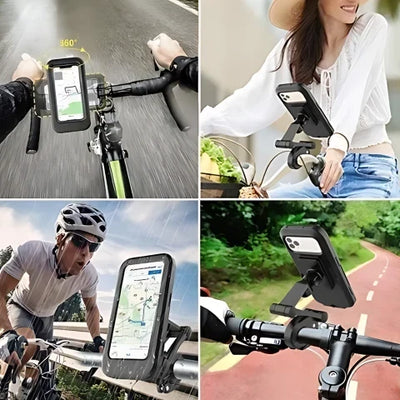 Bike Phone Holder Waterproof Touch Window & 360° Rotation