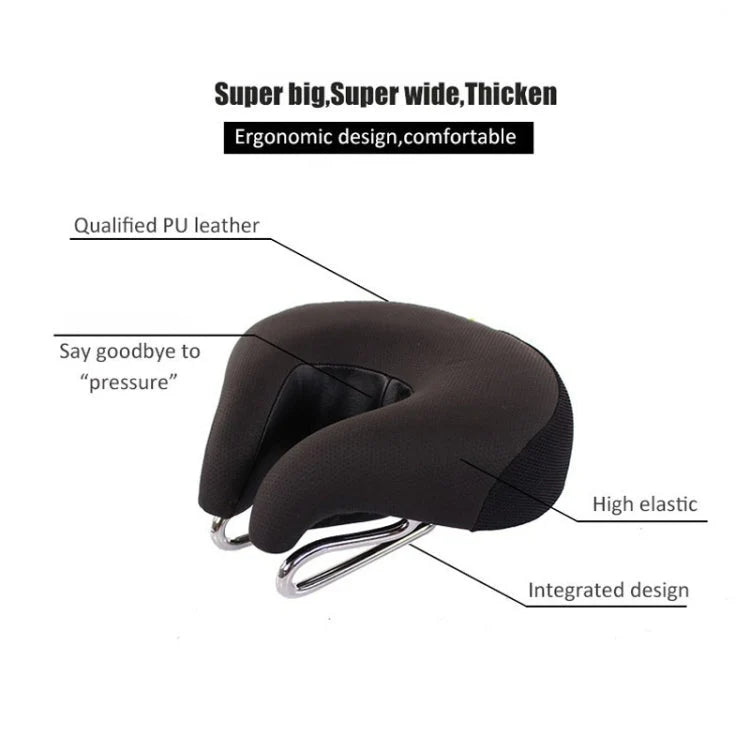 Bike Saddle Noseless Ergonomic Thick Foam & Spring Suspension