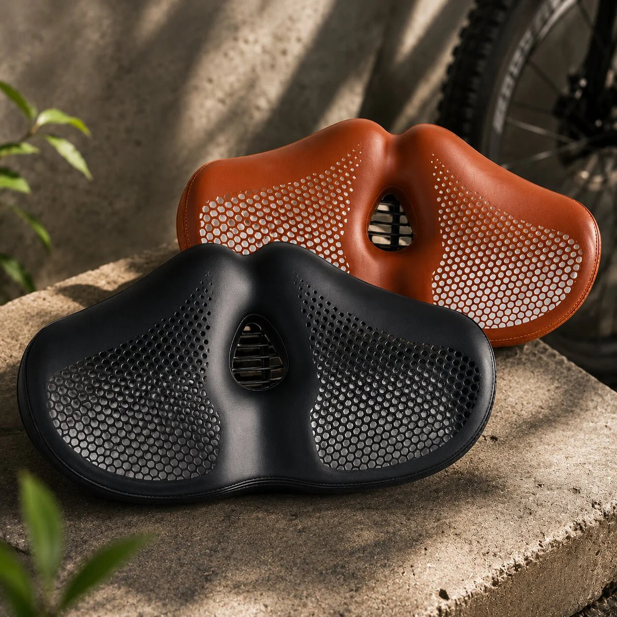 Bike Saddle Noseless Extra Wide Dual-Spring