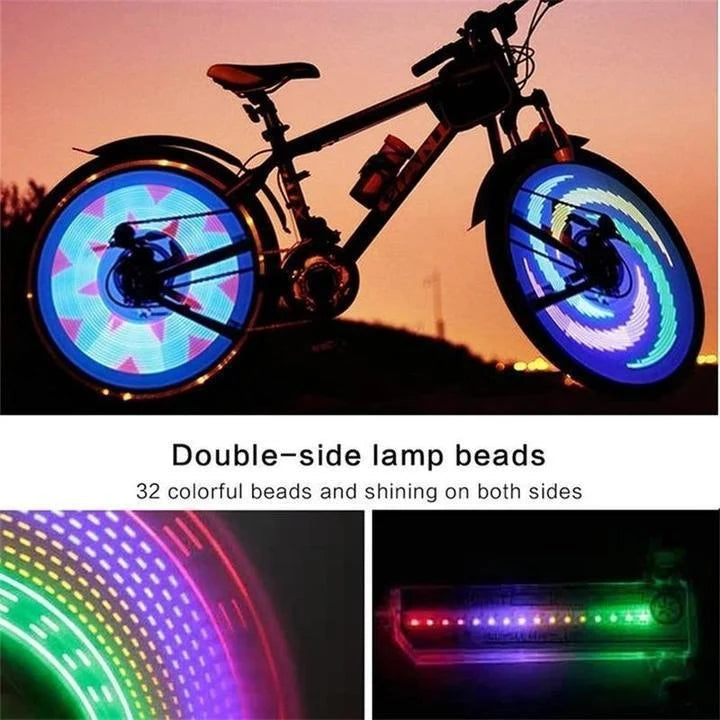 Bike Wheel Lights RGB 30 Patterns Motion-Activated IP65 Water-Resistant