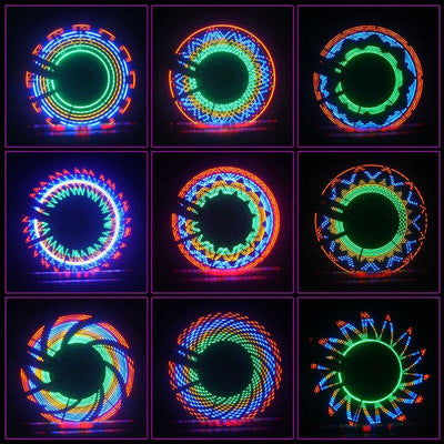 Bike Wheel Lights RGB 30 Patterns Motion-Activated IP65 Water-Resistant