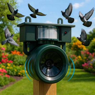 Bird Deterrent Solar-Powered Motion Sensor Natural Predator Calls