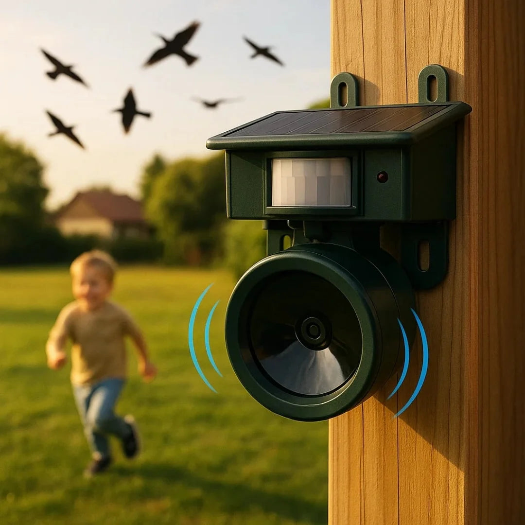 Bird Deterrent Solar-Powered Motion Sensor Natural Predator Calls