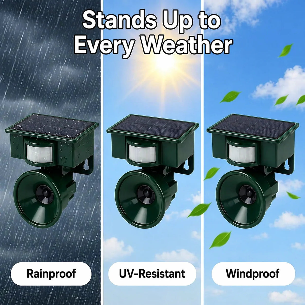 Bird Deterrent Solar-Powered Motion Sensor Natural Predator Calls