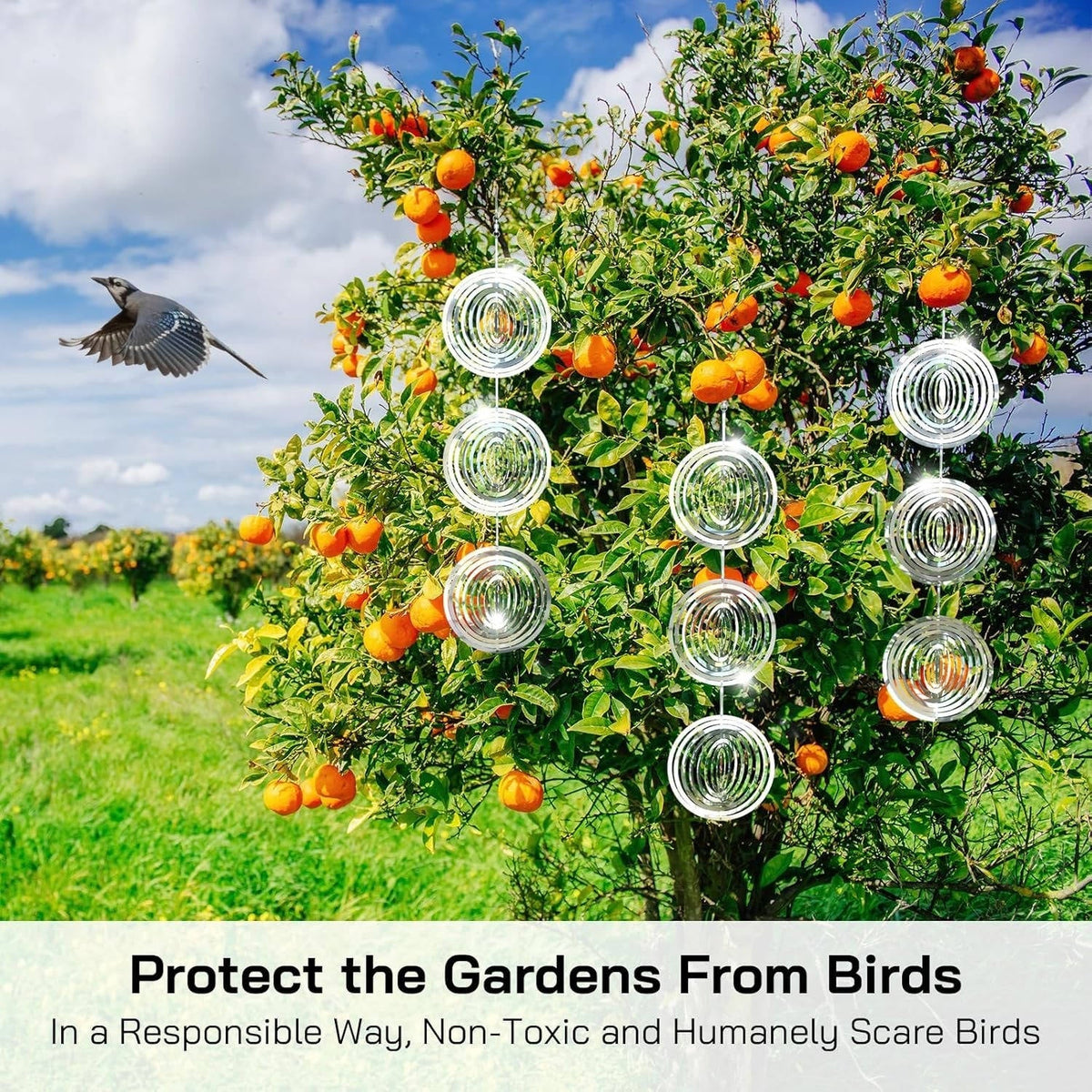 Bird Deterrent Spinner Stainless Steel 360-Degree Reflective Wind-Powered
