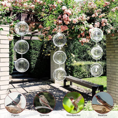 Bird Deterrent Spinner Stainless Steel 360-Degree Reflective Wind-Powered