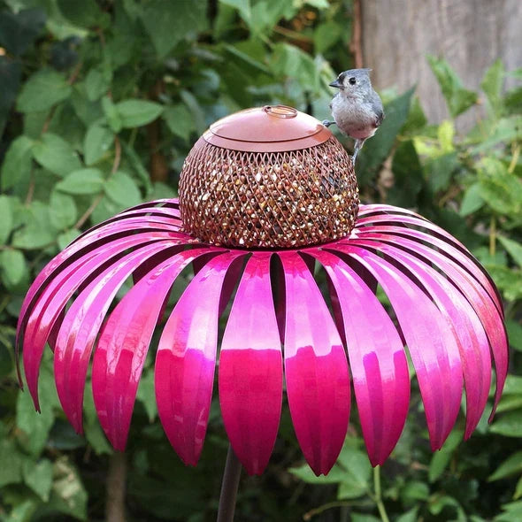 Bird Feeder Flower Design Multi-Bird Weather-Resistant Metal