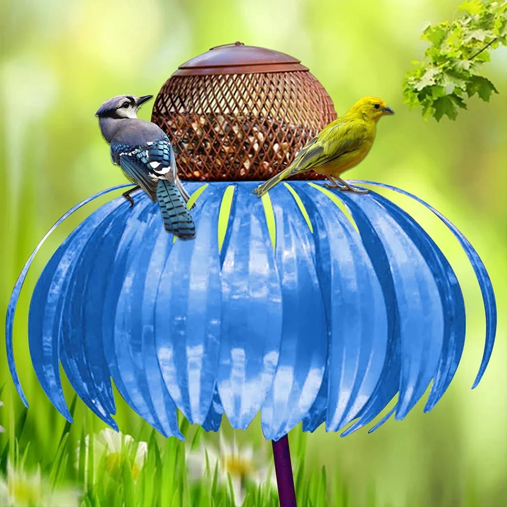 Bird Feeder Flower Design Multi-Bird Weather-Resistant Metal
