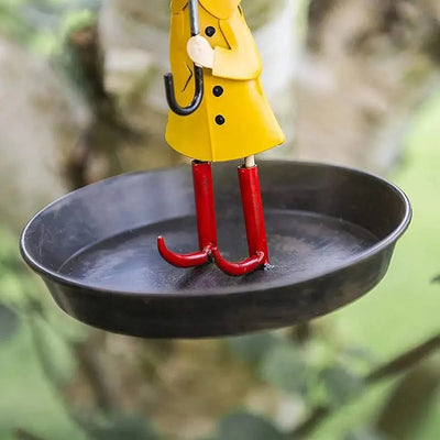 Bird Feeder Powder-Coated Metal Raincoat Design Large Refill Opening