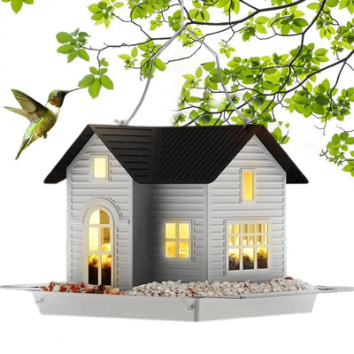 Bird Feeder Solar-Powered Warm LED Weatherproof