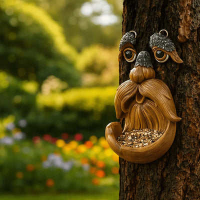 Bird Feeder Tree Face Weather-Resistant Resin