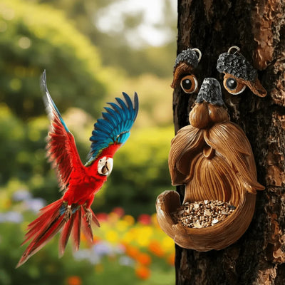 Bird Feeder Tree Face Weather-Resistant Resin