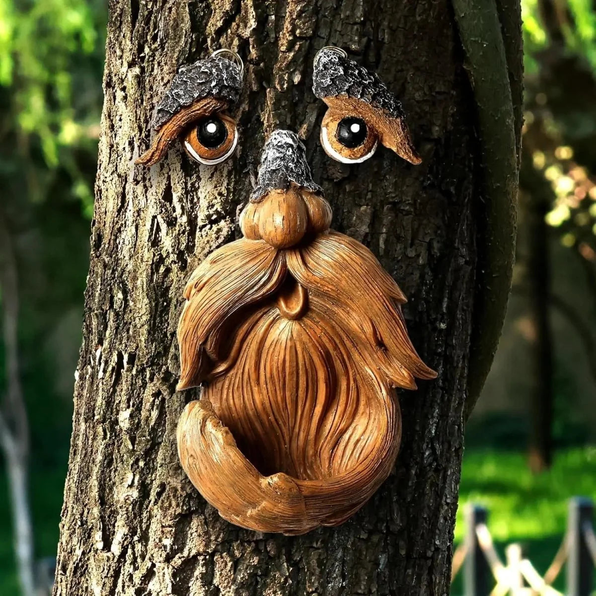 Bird Feeder Tree Face Weather-Resistant Resin