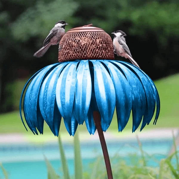 Bird Feeder Weather-Resistant Metal Hinged Lid for Easy Refills