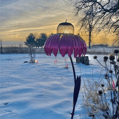 Bird Feeder Weather-Resistant Metal Hinged Lid for Easy Refills