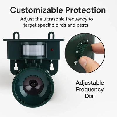 Bird Repeller Solar-Powered Motion-Activated Sound Weather-Resistant