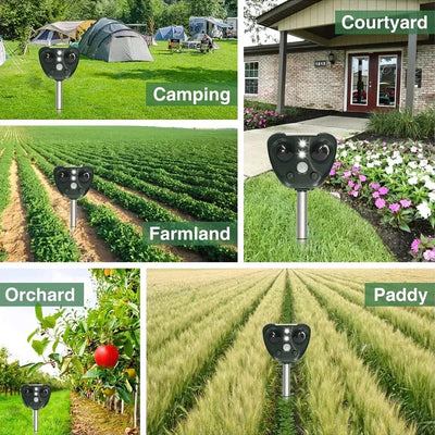Bird Repeller Solar-Powered Ultrasonic Five Adjustable Modes