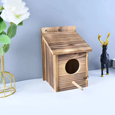 Birdhouse Wooden Rope Hanger Indoor & Outdoor