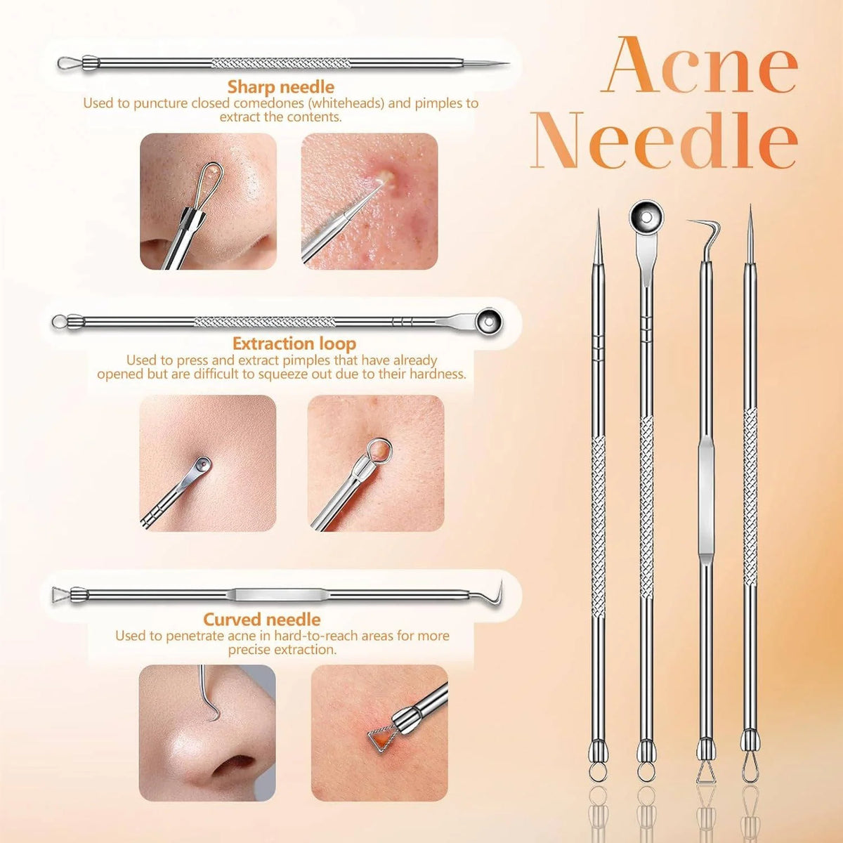 Blackhead Remover Pore Vacuum Adjustable Suction USB-C Rechargeable 5 Heads